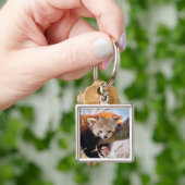 Roodrode panda sleutelhanger (Hand)