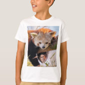 Roodrode panda t-shirt (Voorkant)