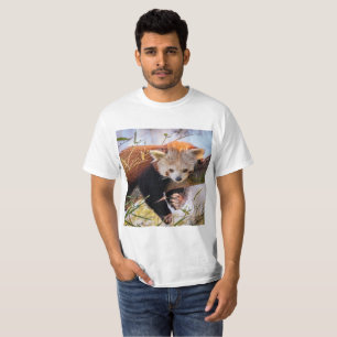 Roodrode panda t-shirt