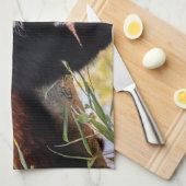 Roodrode panda theedoek (Quarter Fold)