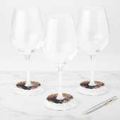 Roodrode panda wijnglaslabel (Set)