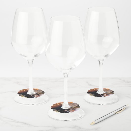 Roodrode panda wijnglaslabel (Set)