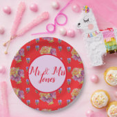 Roodrode Rozen  bloem Viola Papieren Bordje (Feest)