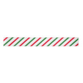 Roodrode strepen en witte snoeprietstrepen satijnen lint (Voorkant)