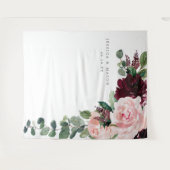 Roodrode Trouwachtergrond Fotobooth Wandkleed (Voorkant (horizontaal))