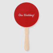 Roodrode Waterverf bruiloft Handwaaier (Achterkant)