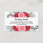 Roodrode Waterverf bruiloft Informatiekaartje (Voorkant)