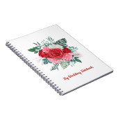 Roodrode Waterverf bruiloft Notitieboek (Rechterzijde)