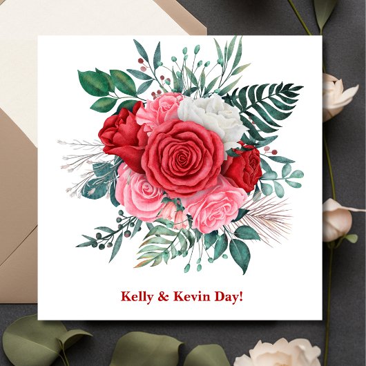 Roodrode Waterverf bruiloft Servet