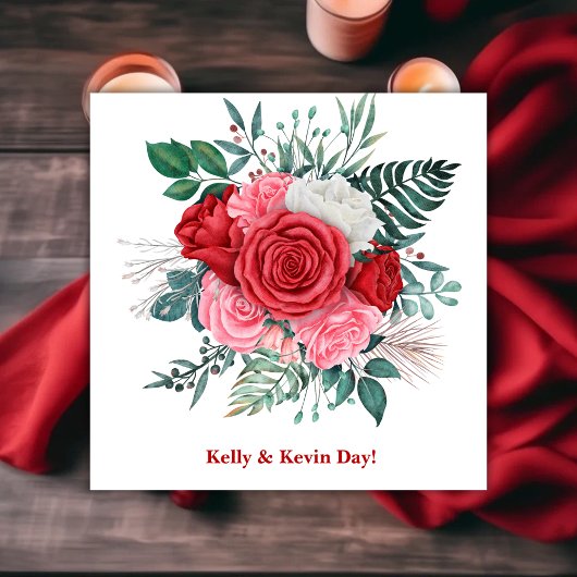 Roodrode Waterverf bruiloft Servet