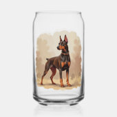 Roodroestbruine Dobermann Pinscher Hond Blikvorm Glas (Achterkant)