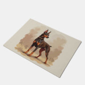 Roodroestbruine Dobermann Pinscher Hond Deurmat (Schuin)