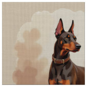 Roodroestbruine Dobermann Pinscher-hond Stof (Close Up)