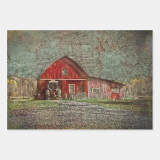  roodroodschuur inpakpapier vel (Voorkant)