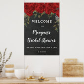 roodroos floral vrijgezellenfeest welkomstteken poster (Keuken)