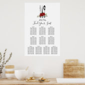 roodroos - grieplijn voor het huwelijk poster (Keuken)