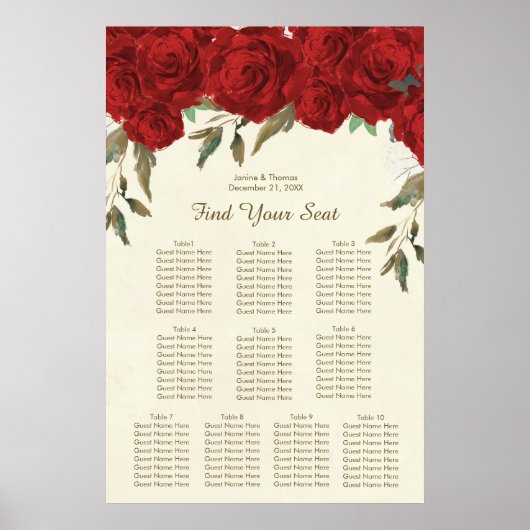 roodroos - grieplijn voor het huwelijk poster (Voorkant)