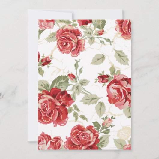 Roodroos, grillen, klassieke uitnodiging voor brui (Achterkant)