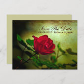 roodroos steampunk gothische bruiloft aankondigingskaart (Voorkant / Achterkant)