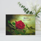 roodroos steampunk gothische bruiloft kaart (Staand voorkant)