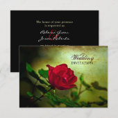 roodroos steampunk gothische bruiloft kaart (Voorkant / Achterkant)