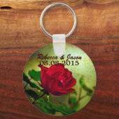 roodroos steampunk gothische bruiloft sleutelhanger (Voorkant)