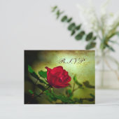 roodroos steampunk gothische bruiloft uitnodiging briefkaart (Staand voorkant)