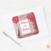 -roodrotsachtig vierkante sticker (Envelop)