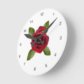 Roodroze acrylwand met cijfers ronde klok (Hoek)