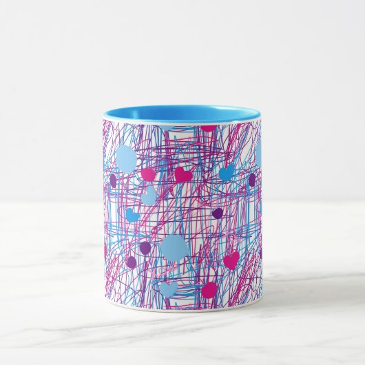 Roodroze blauwe trend mok (Midden)