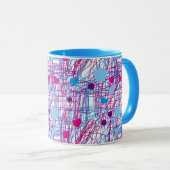 Roodroze blauwe trend mok (Voorkant rechts)