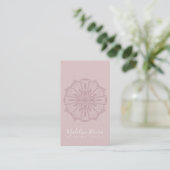 Roodroze Boho Mandala Yoga Macrame Visitekaartje (Staand voorkant)