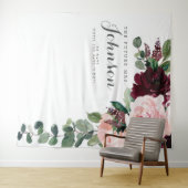 Roodroze Burgundy Bruidsfeest Backdrop Fotohokje Wandkleed (In Situ (horizontaal))