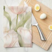Roodroze Crème Kleurige Tulp Bruiloftsbruiloft Theedoek (Quarter Fold)