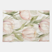 Roodroze Crème Kleurige Tulp Bruiloftsbruiloft Theedoek (Horizontaal)