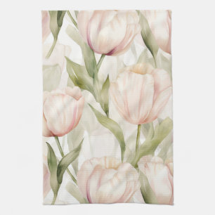 Roodroze Crème Kleurige Tulp Bruiloftsbruiloft Theedoek