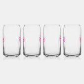 Roodroze Disco Boogie Bruiloftsfeestje Blikvorm Glas (Rechts)