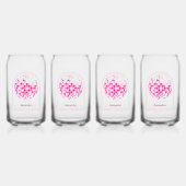 Roodroze Disco Boogie Bruiloftsfeestje Blikvorm Glas (Voorkant)