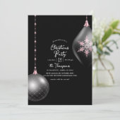Roodroze en Zwarte Kerstfeest Kaart (Staand voorkant)