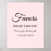 Roodroze Favor Bridal Shower  Poster (Voorkant)