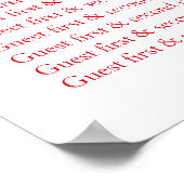 Roodroze fuchsia Weddenschap Tafelbord 1-9 Poster (Hoek)