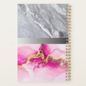 Roodroze glinsterende druppels monogram naam 2023 planner (Achterkant)