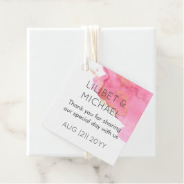 Roodroze Gouden Moderne Trouwgunst Cadeau Bedankjes Labels