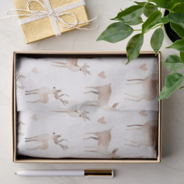 Roodroze Harten Crème Herten Kerstmis Tissuepapier