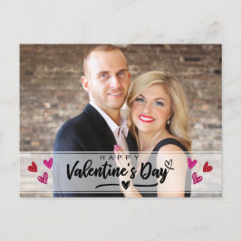Roodroze harten Foto van Valentijnsdag Feestdagenkaart