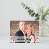Roodroze harten Foto van Valentijnsdag Feestdagenkaart (Staand voorkant)