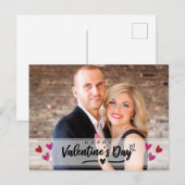 Roodroze harten Foto van Valentijnsdag Feestdagenkaart (Voorkant / Achterkant)