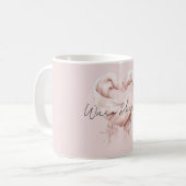 Roodroze Harten Sjaal Warm Hart Koffiemok (Voorkant links)