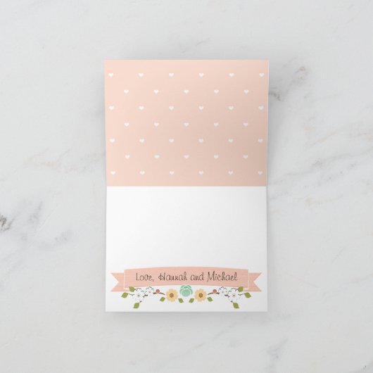 Roodroze Hoefijzer Westerse Trouw Bruidskaarten Be Bedankkaart (Binnen)