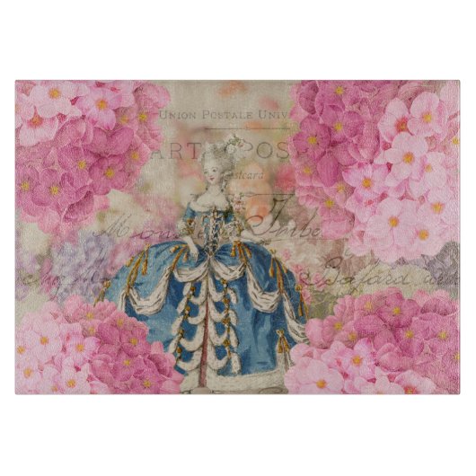 Roodroze hydrangea Flowers Glass Cutting Board Snijplank (Voorkant)